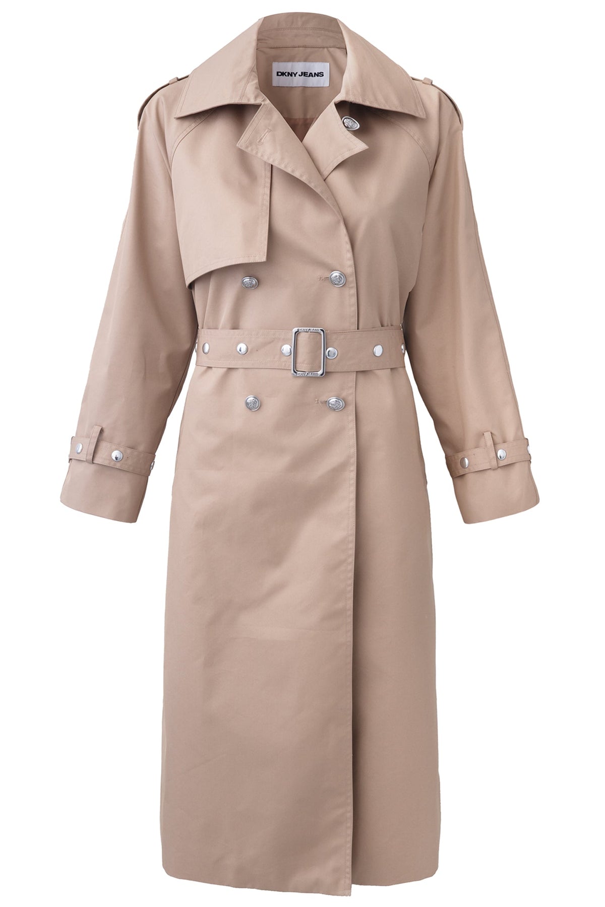 LONG DOUBLE BREASTED BELTED TRENCH
