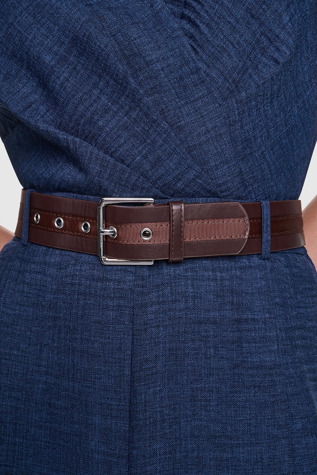 WRAP-EFFECT BELTED JUMPSUIT