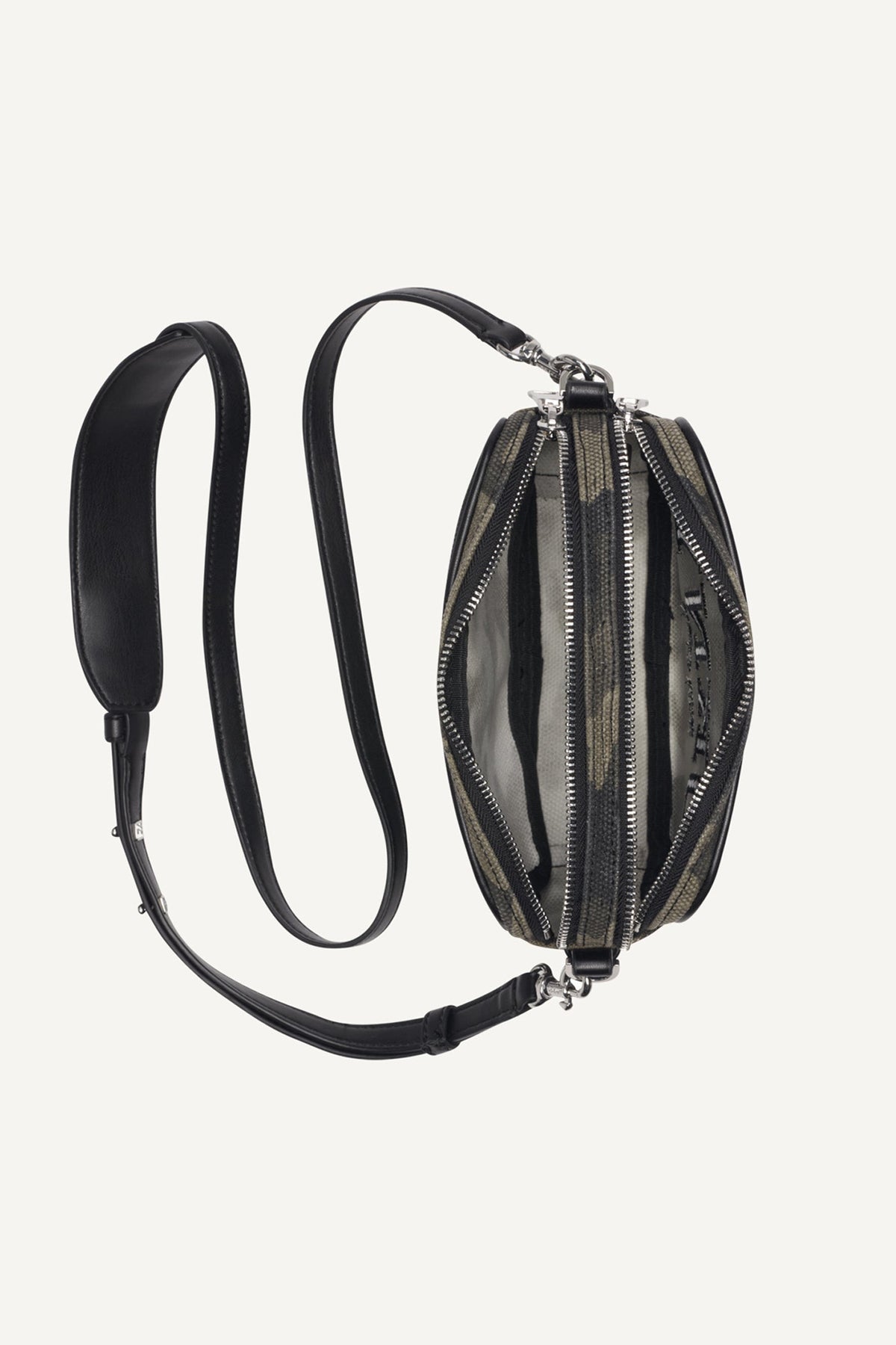 NELL LOGO EMBOSSED CAMO CAMERA BAG