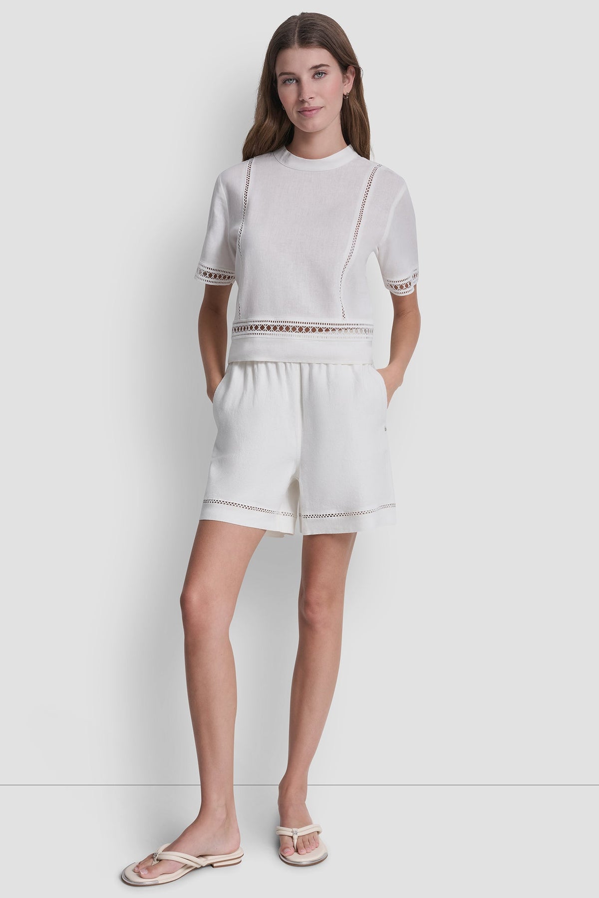 HIGH-RISE LINEN-BLEND SHORT