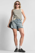 SLEEVELESS STRIPED SWEATER