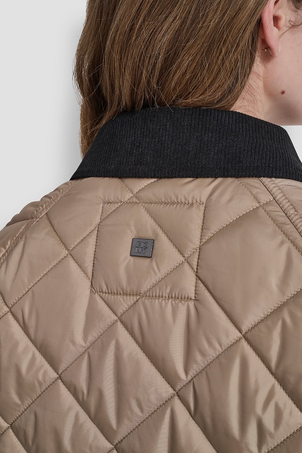 QULITED JACKET WITH CONTRAST COLLAR