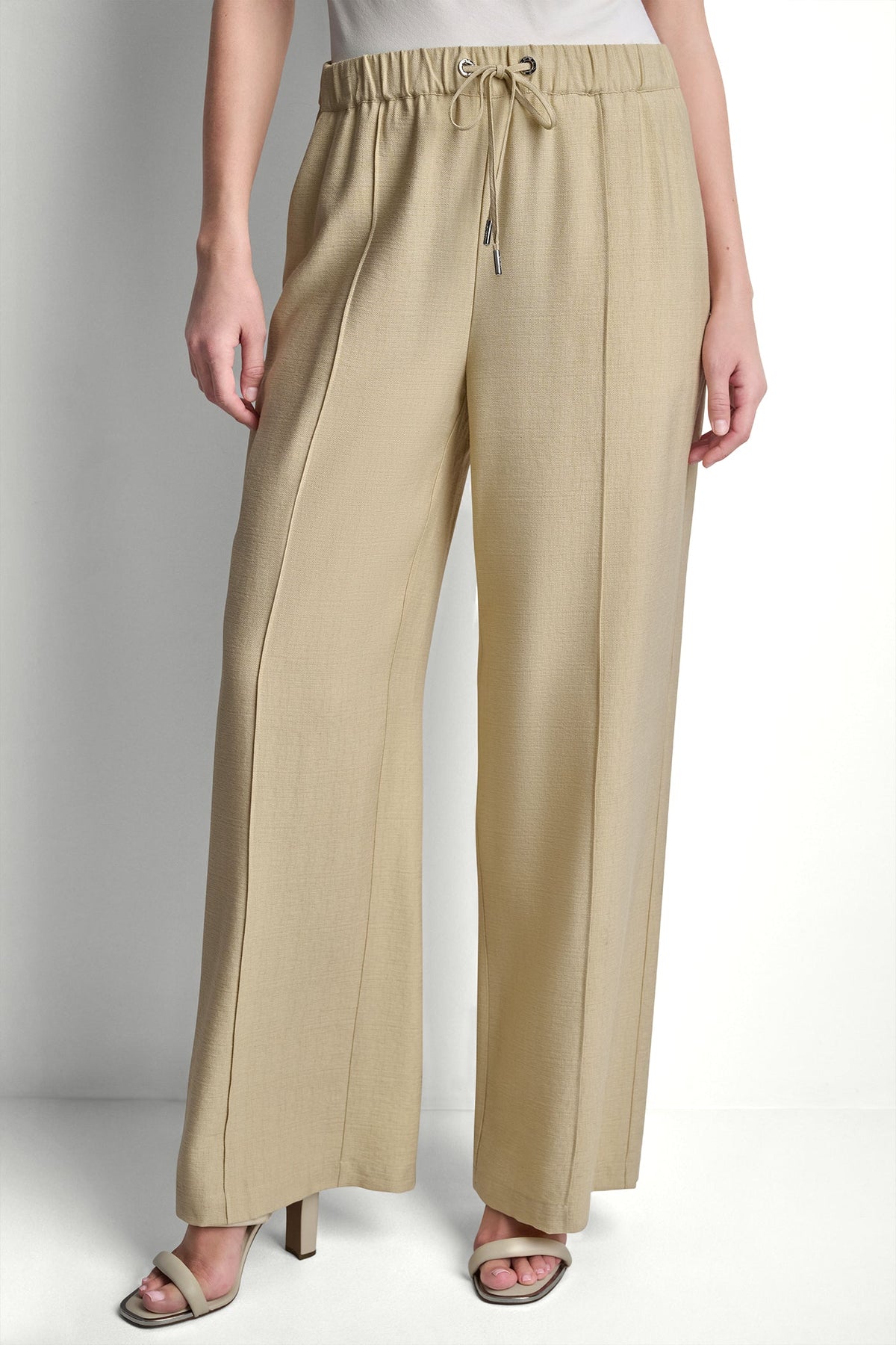 SEAMED WIDE LEG PULL-ON PANT