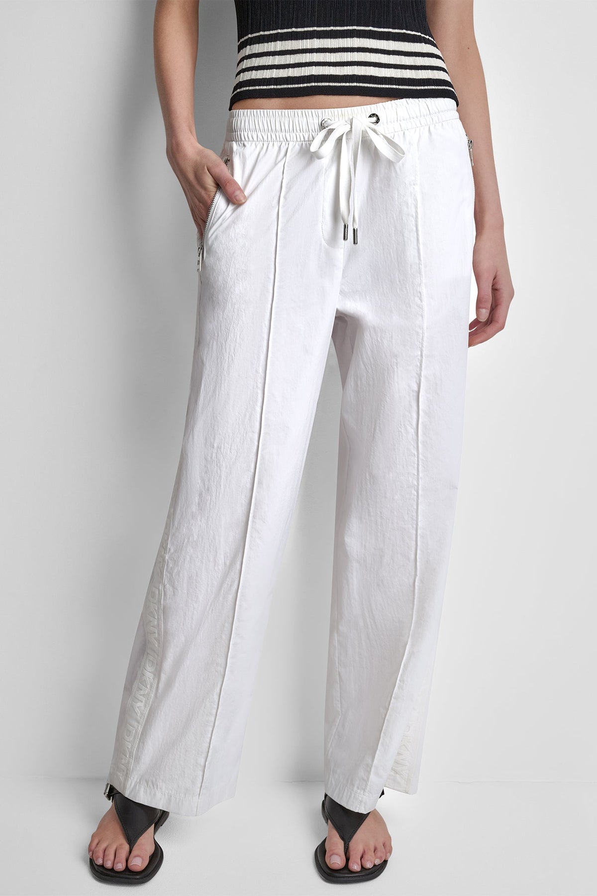 LOGO TRIM STRAIGHT LEG PULL-ON PANT